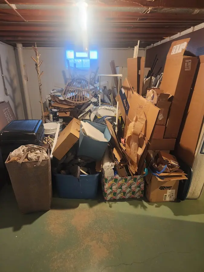 Roll-off dumpster container at job site for 2 Yard Dumpster Rental in Bucyrus